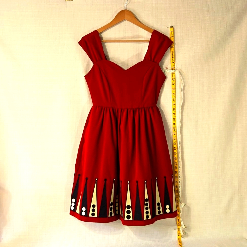 Bea Dot for Modcloth RARE Backgammon Dress Size Small